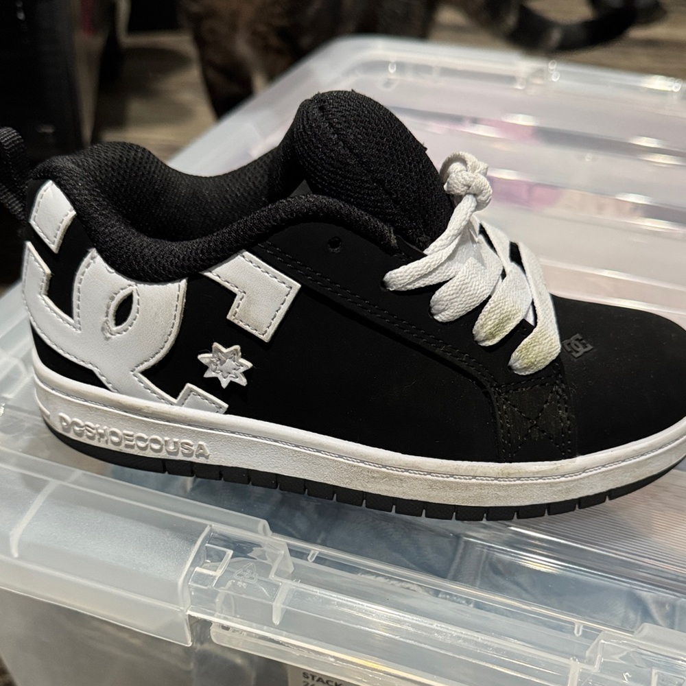 DC Kids Black and White Sneakers - Picture 2 of 5